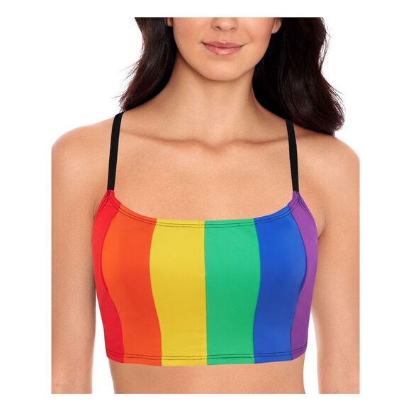 SALT + COVE Other - SALT + COVE Women's Red Cropped Removable Cups Scoop Neck Swimsuit Top XS